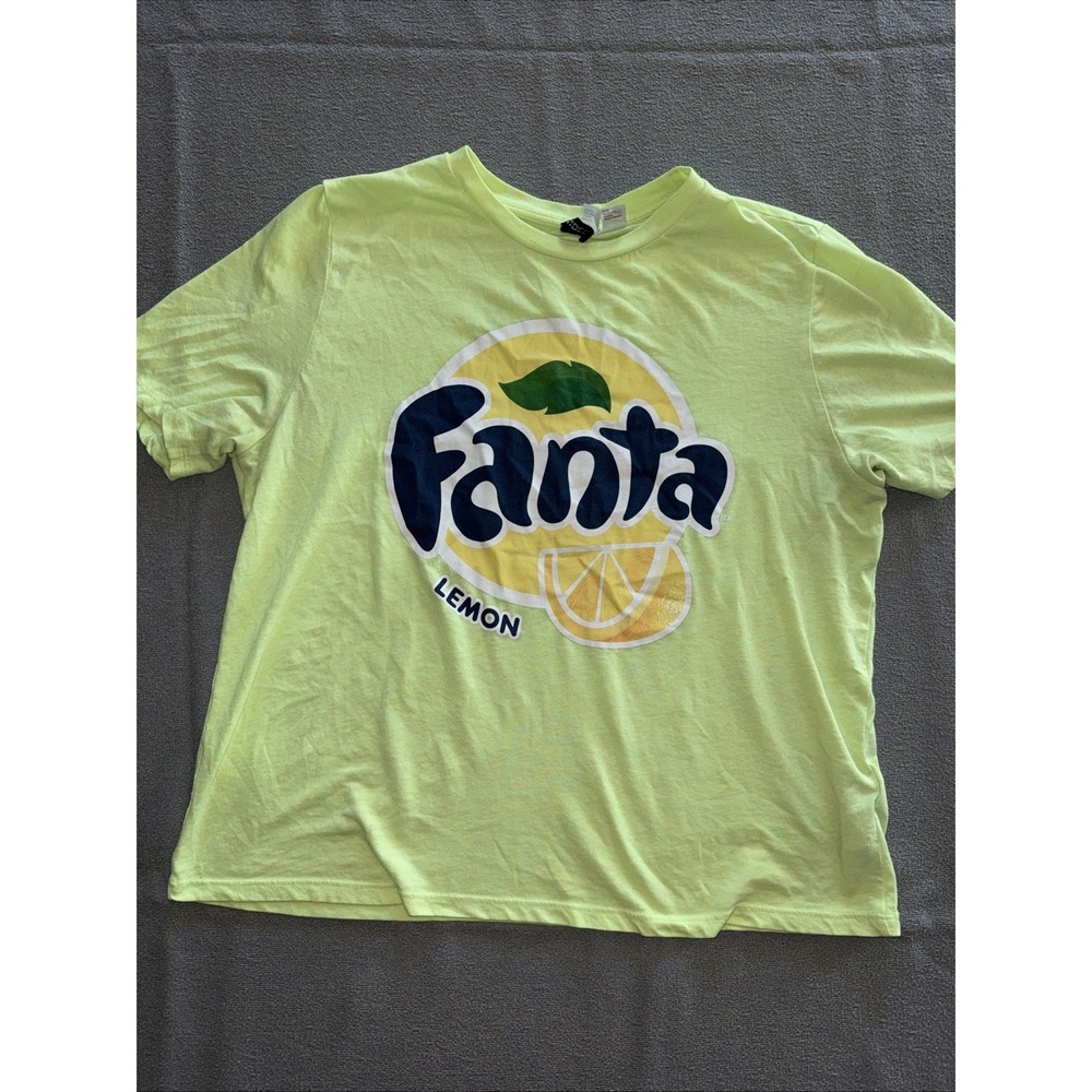 Fanta Lemon  Soda T Shirt  Medium H&M Graphic Coca Cola Tee